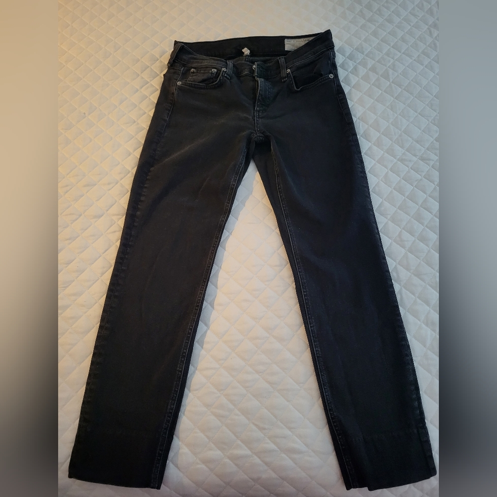 Rag & Bone Ankle Dre Capri washed black jeans